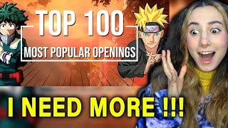 SINGER REACTS to Top 100 Most Popular Anime Openings OF ALL TIME [upl. by Zysk140]