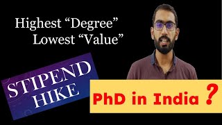 Stipend Hike PhD India  PhD in India vs Abroad  PhD fellowship  JRF phd students scholarship [upl. by Modla755]