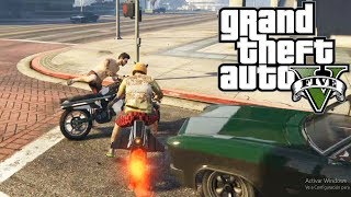 HACIENDO EL TONTO CON LAS MOTOS VOLADORAS GAMEPLAY GTA V [upl. by Yvehc819]