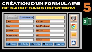 création dun formulaire de saisie sans userform 5  data entry form without VBA [upl. by Alul]