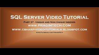 Unique and Non Unique Indexes in sql server Part 37 [upl. by Stead942]