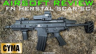 Airsoft Review 250 Cybergun FN Herstal SCARSC CybergunCyma AEG FR [upl. by Ynahpets]