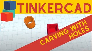 Tinkercad Walkthroughs pt 4 Carving with Holes [upl. by Streeto]