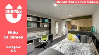 The Modern Student Accommodation In Glasgow  Nido St James Room Tour [upl. by Anahsal968]