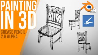 How to draw in 3d space with GREASE PENCIL  Blender 29 ALPHA  Tutorial [upl. by Fenton]