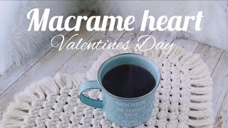 Macrame Heart placemat  tutorial by Malina Macrame [upl. by Rekcut]