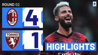 MilanTorino 41  Giroud and Pulisic score in emphatic win Goals amp Highlights  Serie A 202324 [upl. by Caitlin]