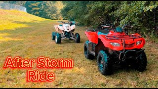 After Storm Trail Riding  Suzuki LTZ 400 Suzuki Kingquad 400asi [upl. by Nowd]