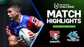 NRL PreSeason 2024  Knights v Sharks  Match Highlights [upl. by Cthrine]