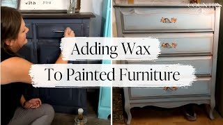 How to Add Special Effects to Painted Furniture with Tinted Wax  Country Chic Paint Waxing Tutorial [upl. by Avehs]