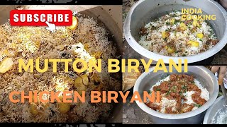 Mutton Biryani aur Chicken Biryani  Homemade Garden Cooking food muttonbiryani chickenbiryani [upl. by Reisch]