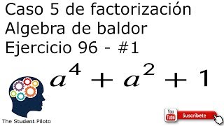 Ejercicio 96  1 Caso 5 de factorizaciónTrinomio cuadrado perfecto por adición y sustracción [upl. by Francklyn537]