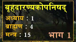 बृहदारण्यकोपनिषद् 1415 भाग 1 मन्त्र अनुवाद एवं व्याख्या  Brihadaranyaka Upanishad 1415 Part1 [upl. by Auhsoj]