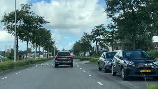 Dash Cam driving to work in Noordwijk one morning last week Windmills and cyclists [upl. by Ernesto]