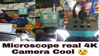 4K microscope real Camera amazing result  RF4 4K  review install camera microscope [upl. by Neroc]