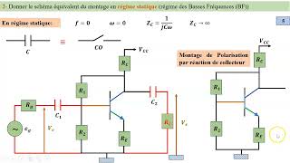Transistor bipolaire en régime variable Montage de Polarisation par réaction de collecteur [upl. by Diann183]