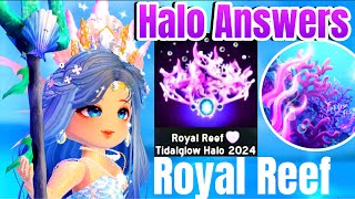 ALL NEW 2024 FOUNTAIN HALO ANSWERS TO WIN 🪸THE ROYAL REEF TIDALGLOW HALO IN ROYALE HIGH EASY GUIDE [upl. by Emery]