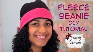 Fleece Beanie Hat DIY Tutorial [upl. by Davine]