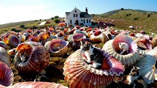 Whimsical Seashell Haven Cats Exploring a Magical Coastal Fantasy [upl. by Holihs]