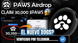 NUEVO AIRDROP DE TELEGRAM PAWS ¿SERA EL NUEVO DOGS [upl. by Akirdnas]