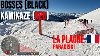 4K Skiing La Plagne Bosses Black amp Kamikaze Red  Champagny Paradiski France GoPro HERO11 [upl. by Roban]