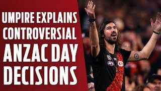 ‘They’re all correct’ Umpire explains Anzac Day calls  Round 6 2019  AFL [upl. by Kernan]