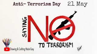 Anti Terrorism Day drawing  21 May  Anti  Terrorism day poster drawing [upl. by Laufer]