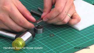 How to use hand die sets to set up flower eyelets [upl. by Damalus]