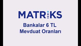 Bankalar 6 TL Mevduat Oranları [upl. by Haidabo]