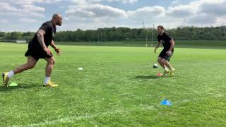 Netani Talei Fiji rugby and Karl Dickson perform a Rugby drill to help with your tackling [upl. by Shaum]