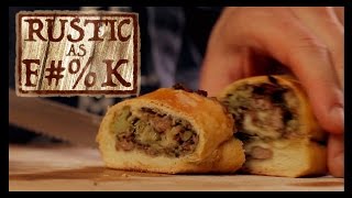 Baller Sausage amp Broccoli Pizza Roll Recipe  Rustic As FK [upl. by Eidak]