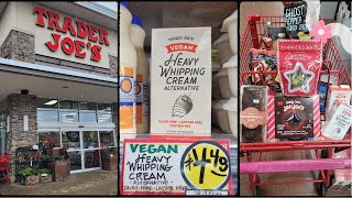 Trader Joes New Vegan Whipping Cream Taste Test and Seasonal Grocery Haul TraderJoes dairyfree [upl. by Odnomor]