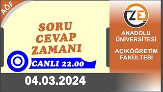 AÖF 04 03 2024 Canlı  Final İçin Sınav Merkezi Seçimi Son Günler [upl. by Verna]