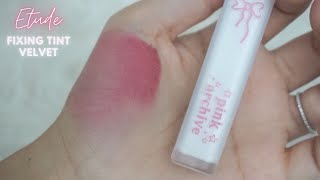 2023 NEW ETUDE FIXING TINT VELVET  WINTER STRAWBERRY  Lululand [upl. by Rebmik]