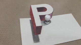 Incredible 3D Letter P Optical Illusion  MindBlowing Drawing [upl. by Crowns627]