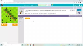 L2610 Codeorg  Express2021  Lesson 26 For Loops with Bee  level 10 [upl. by Nazario]