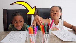 3 Marker Challenge Best Moments  Johny Johny Christmas JoJo Siwa  FamousTubeKIDS [upl. by Oicneserc]