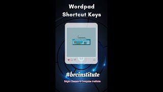 Wordpad Shortcut Keys Part1 wwwbrcinstitutecom [upl. by Colp]