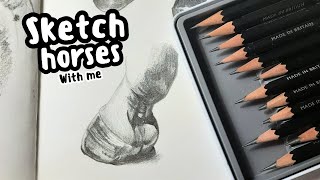 Sketch horses with me  Drawing a horse hoof  Quest to fill a horse sketchbook [upl. by Hayward641]