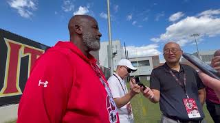 Head coach Mike Locksley wraps up 2024 fall camp [upl. by Suiramed57]