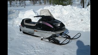 1974 Arctic Cat Cheetah 340 breaking a trail near Milaca MN [upl. by Lindgren]