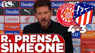 SIMEONE en RUEDA DE PRENSA  GIRONA 4  ATLÉTICO DE MADRID 3 [upl. by Idac]