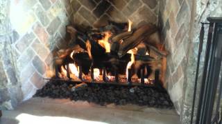 60quot Firerock Masonry fireplace with 48quot Eiklor Mombo gas logs [upl. by Mcneil]