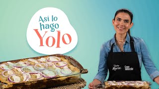 Receta de pastel azteca con mole  kiwilimón recetas [upl. by Tristan]