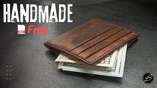 Making a leather card holder Handmade Pattern [upl. by Coppola716]