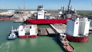 First US flagged Jones Actcompliant wind turbine installation vessel launched [upl. by Dorin]