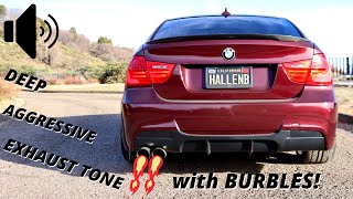 Best Sounding Exhaust Setup for Any BMW E90 328i N52 ON A BUDGET  MY EXHAUST SETUP EXPLAINED [upl. by Ardnael]