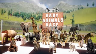 50 Baby Animals Race in Planet Zoo included Baby Elephant Mammoth Giraffe Ostrich Lion amp Panda 2 [upl. by Ahsinyd]