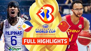 Philippines 🇵🇭 vs China 🇨🇳  Full Game Highlights  FIBA Basketball World Cup 2023 [upl. by Pardew62]