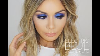 Electric Blue Smokey Eye  MakeUpbyLilit [upl. by Jochbed146]